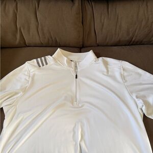 Adidas Cream Quarter-Zip Jacket